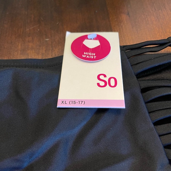 NWT SO Junior Swimwear Knotted Side High Waist - Picture 6 of 8